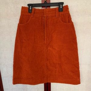 Vintage Burnt Orange Velma Corduroy Knee Length Skirt, S